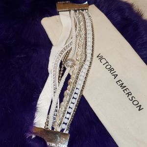 Victoria Emerson Silver and White Multi-Strand Bracelet